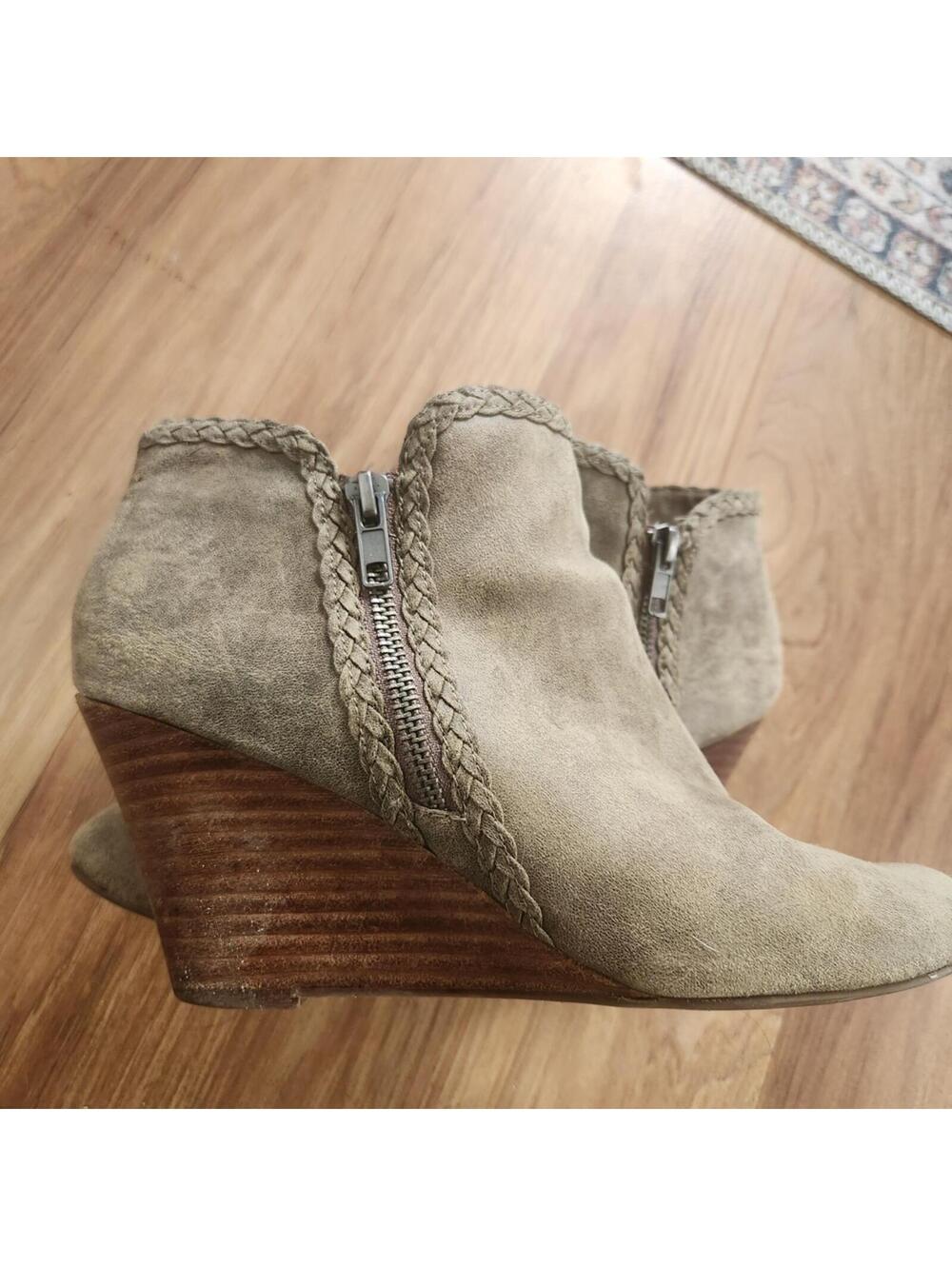 Report Taupe Suede Ankle Booties